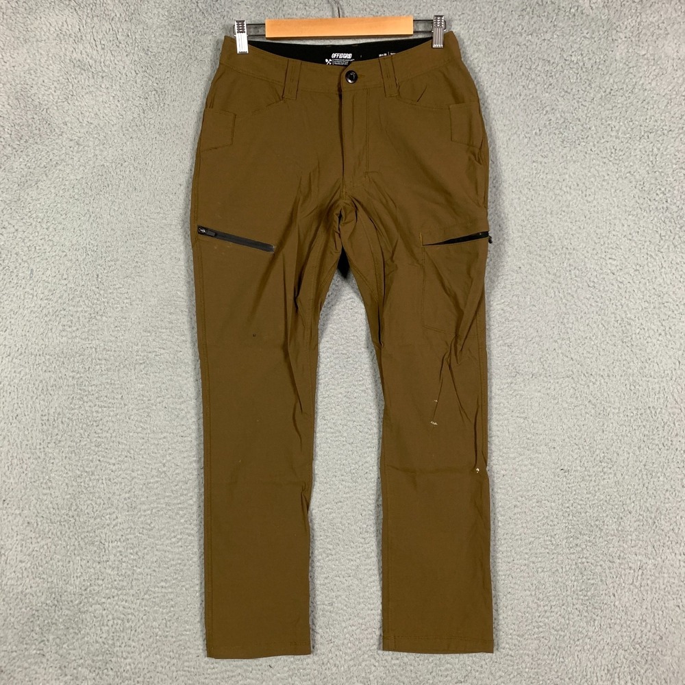 Off The Grid Trailblazer Pro Pants Mens 28x30 Brown Tapered Fit Stretch Outdoor